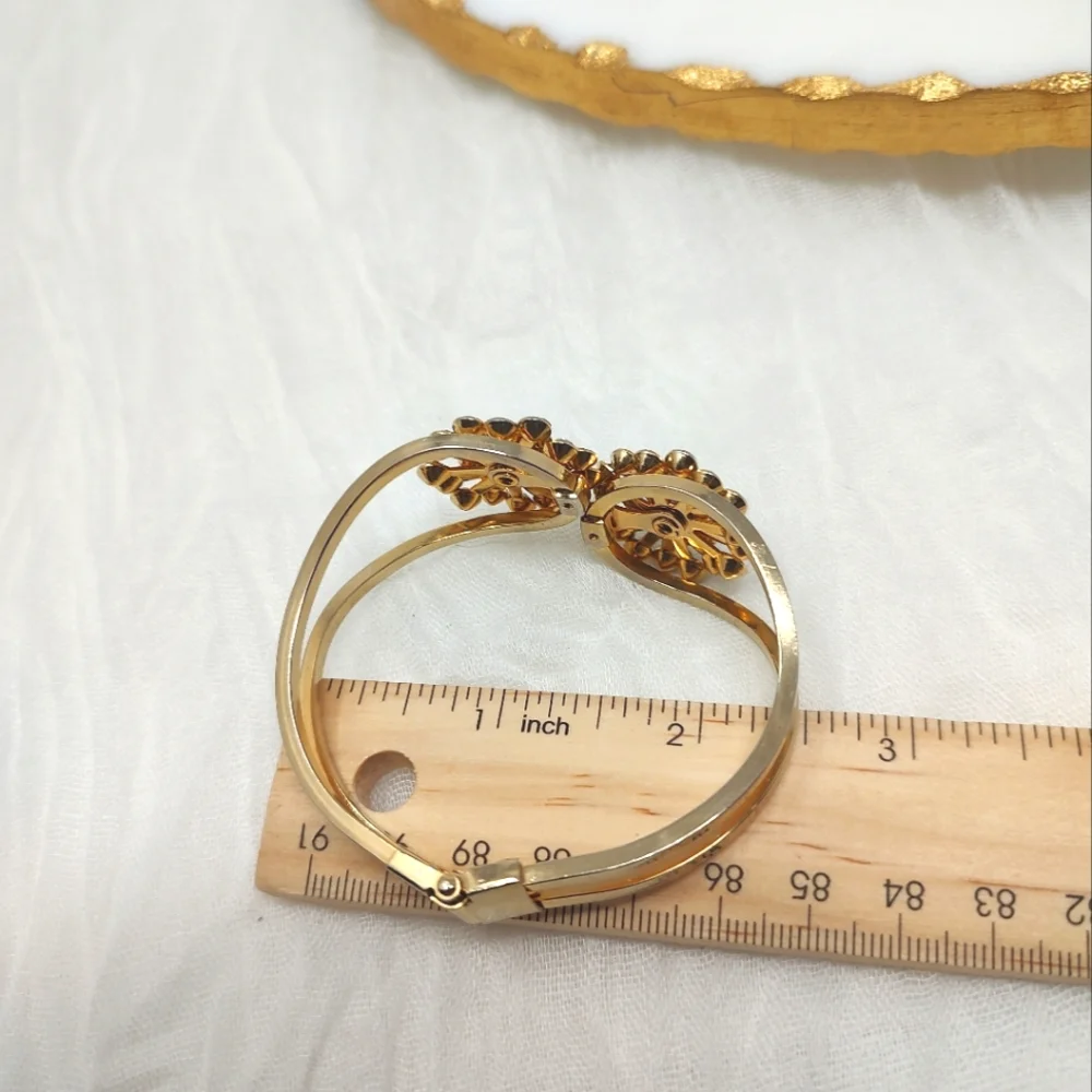 Elegant Gold and Aurora Borealis Magnetic Clasp Bracelet